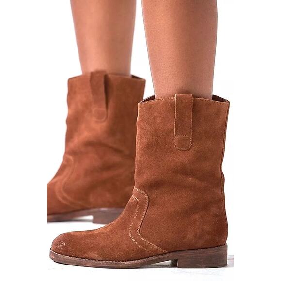 Free People Easton Equestrian Ankle Boot Brown Suede EU 40.5‎ US Women's 9.5 - Picture 2 of 11